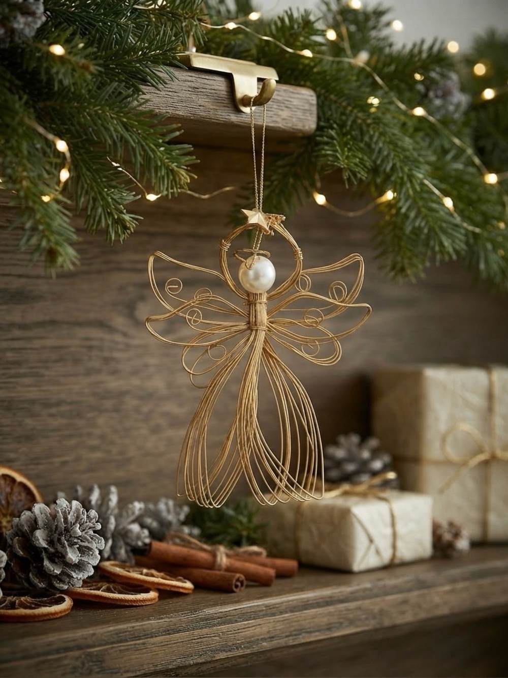 1997 Avon Radiant Angel Ornament Gold Wire